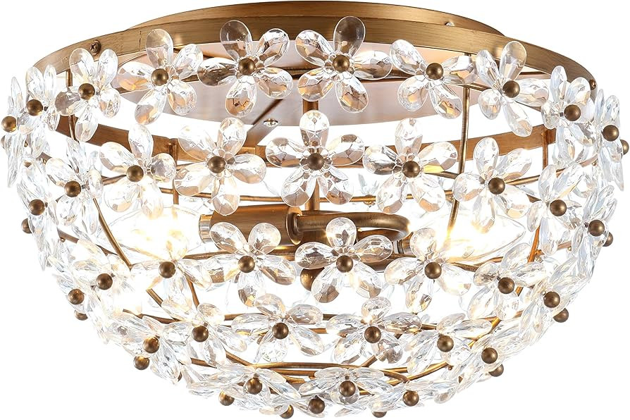 JONATHAN Y JYL9043A Isabelle 15.5" Metal/Acrylic LED Flush Mount Traditional,Glam,FrenchCountry,C... | Amazon (US)