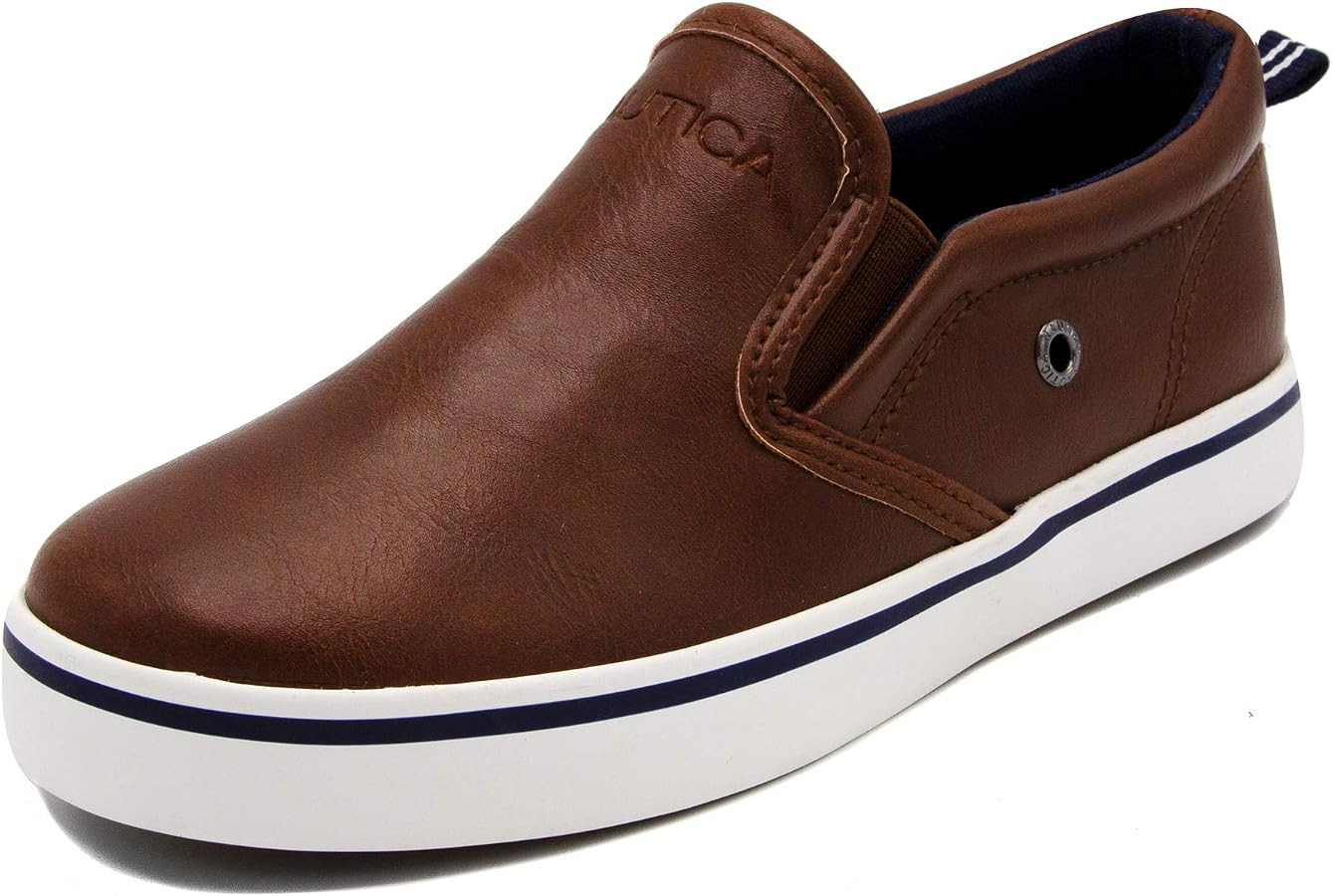 Nautica Kid's Slip-On Casual Shoe Athletic Sneaker - Youth-Toddler Akeley | Boy - Girl | (Big Kid... | Amazon (US)