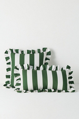 Maeve by Anthropologie Striped Ruffle Indoor/Outdoor Pillow | Anthropologie (US)