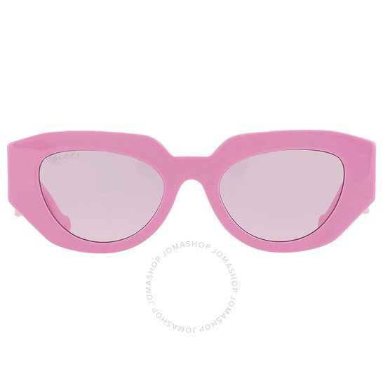 Gucci Pink Geometric Ladies Sunglasses GG1421S 004 51 | Jomashop.com & JomaDeals.com