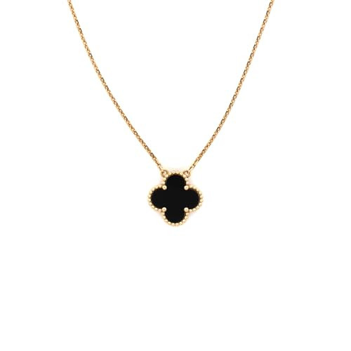 Van Cleef & Arpels, Pre-Loved Vintage Alhambra Pendant Necklace 18K Yellow Gold and Onyx, Yellow Gold | Amazon (US)