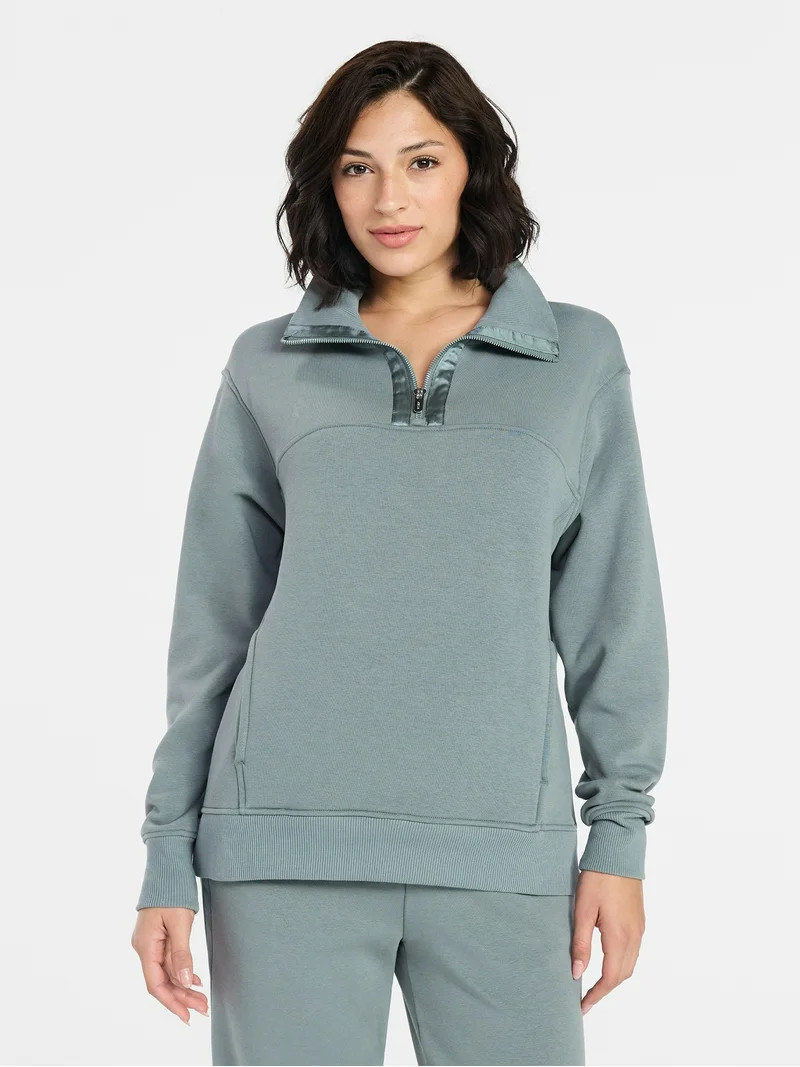 Avia Women's and Women's Plus Fleece Quarter Zip Pullover, Sizes XS-4X | Walmart (US)
