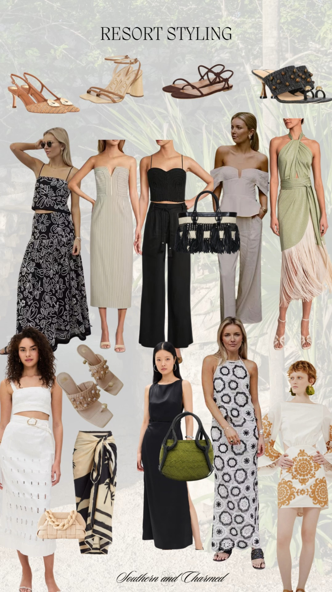 Resort styling + vacation style + vacation outfits 

Loving the Natalie Skimkins + Simkins Style collaboration with Antonio Milano / Dillards! Lots of styles feel very inspired by Andres Otalora — one of my all-time favorite designers. Touches remind me too of M.G. style / StyledbyMG and her collaboration last year! Here’s hoping some of these resortwear outfits are bump friendly!