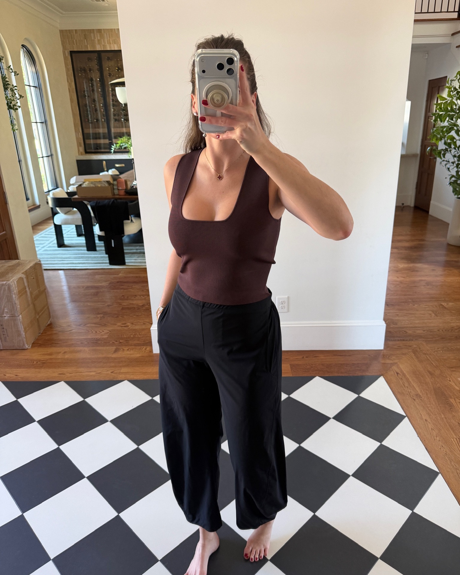 Such great pants for in or out of the office! 

Linking a few similar tank tops. My ShopMy has the exact tank top linked🤎

#LTKWorkwear #LTKootd #LTKHome