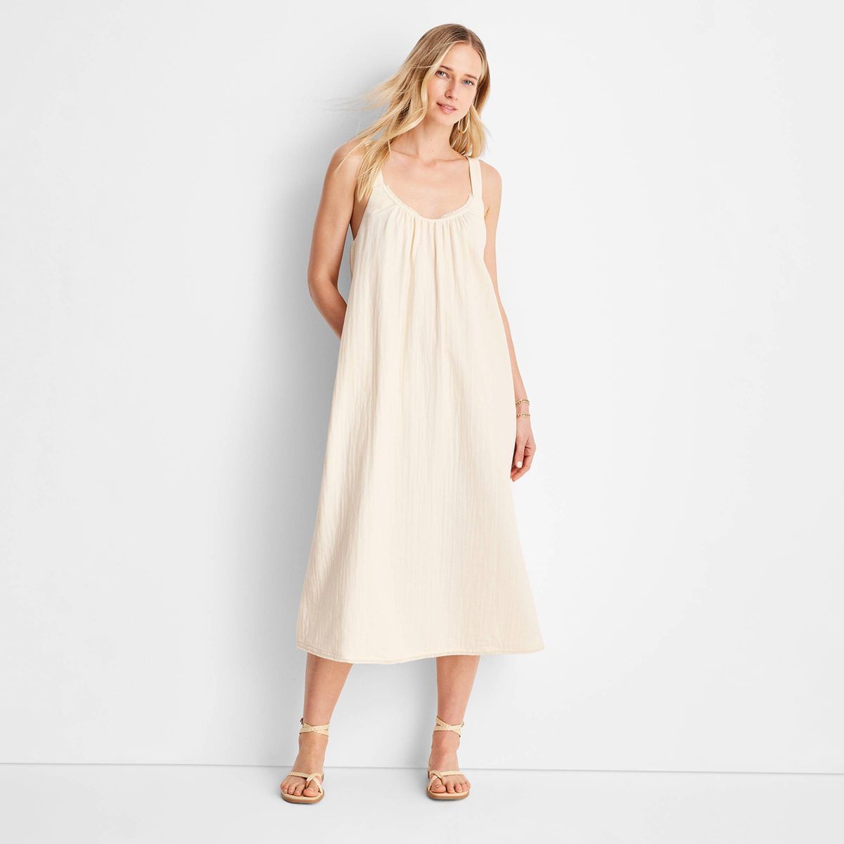 Women's Sleeveless Low Back Maxi Dress - Future Collective™ with Jenny K. Lopez Cream M | Target
