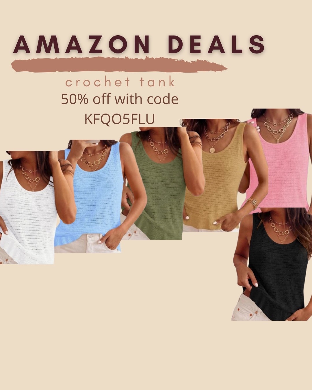 $14 ends 5/14

Amazon fashion
Amazon deals
Crochet tank
Summer top

#LTKSaleAlert