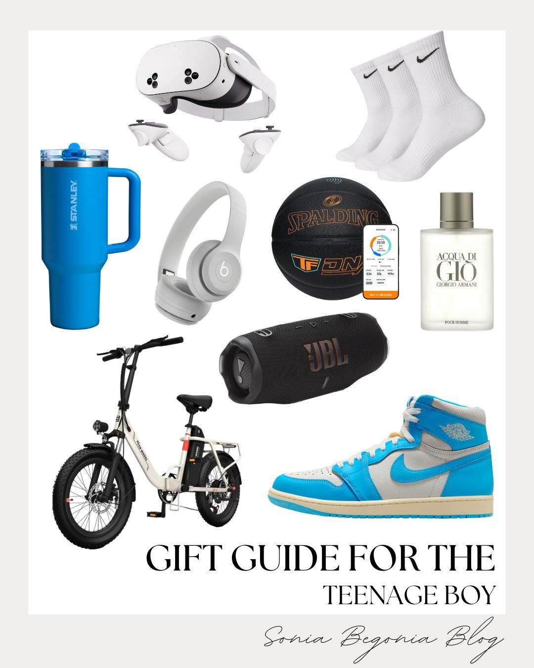 🎮 GIFT GUIDE for the Teenage Boy: Tech, Style, & Fun!

Struggling to find the perfect gift? This guide is packed with the hottest tech, gear, and style for the teenage boy! 💙

We are obsessed with the ultimate cool gadget: the VR headset for immersive gaming and entertainment. For style and comfort, the iconic light blue and white Air Jordan sneakers pair perfectly with the essential Nike crew socks. Level up his sound with the sleek white wireless headphones and the portable waterproof JBL speaker. Finish the collection with the versatile electric bike, a trendy blue Stanley tumbler, and the classic scent of Acqua di Gio cologne!

Shop these must-have gifts that are guaranteed to be a hit! ✨

#GiftGuide
#TeenageBoyGifts
#TeenGifts
#GiftsForHim
#VRHeadset
#GamingTech
#AirJordans
#JordanSneakers
#NikeSocks
#WirelessHeadphones
#JBLSpeaker
#Ebike
#ElectricBike
#StanleyCup
#Tumbler
#AcquaDiGio
#Cologne
#LTKGiftGuide
#TrendyGifts


#LTKGiftGuide #LTKHoliday