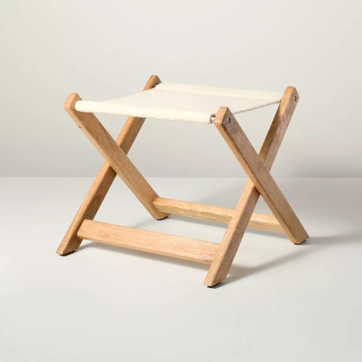 Foldable Outdoor Patio Stool Natural/Cream - Hearth & Hand™ with Magnolia | Target