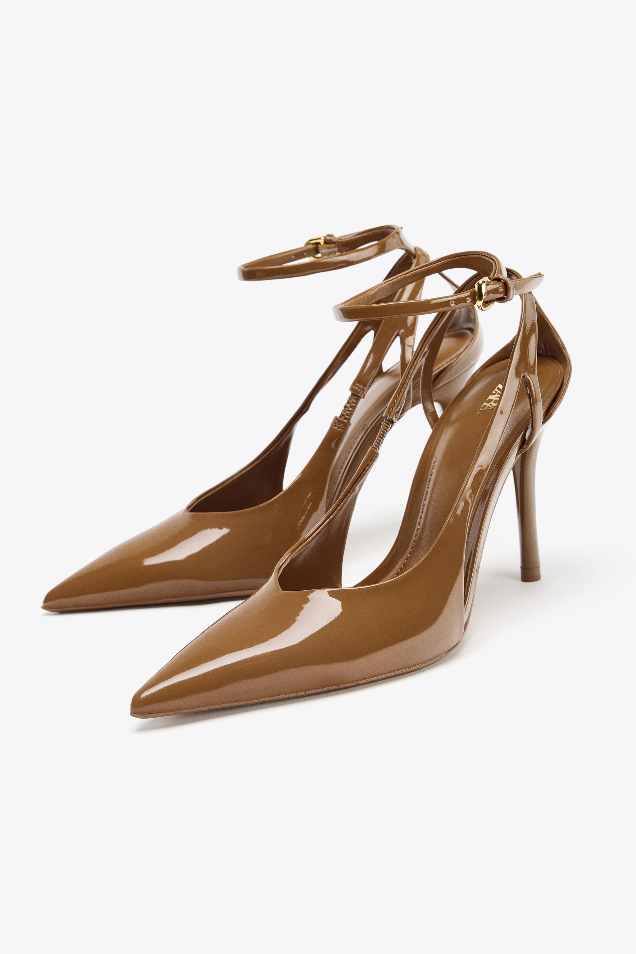PATENT-EFFECT HEELED SHOES | Zara US