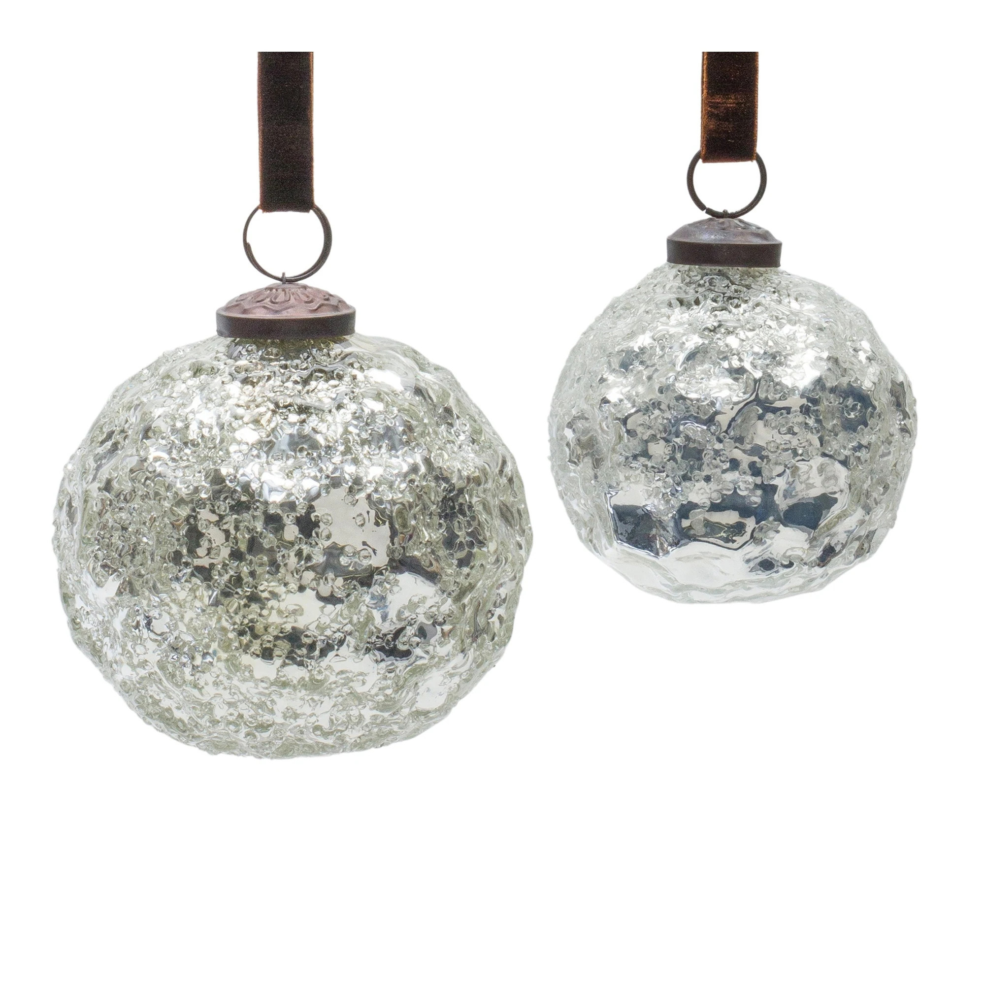 Shiny Mercury Glass Christmas Ball Ornaments 4" 100mm Silver 4ct | Bed Bath & Beyond