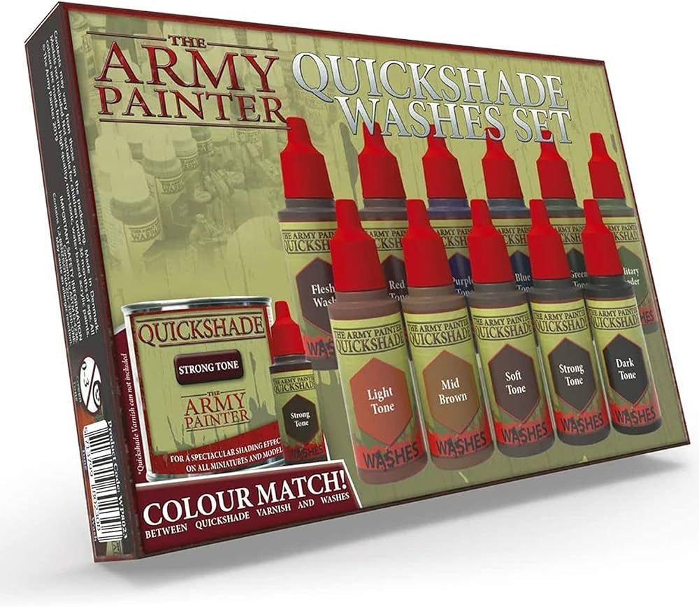 The Army Painter Miniature Paint Set with 11 Nontoxic Quickshade Washes in Dropper Bottles - Rich... | Amazon (US)
