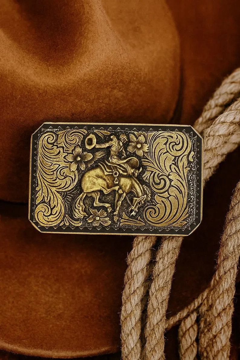 Vintage Bucking Bronco Belt Buckle: Rodeo Cowboy Western Style - Etsy | Etsy (US)