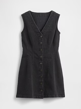 Denim V-Neck Mini Dress | Gap (US)