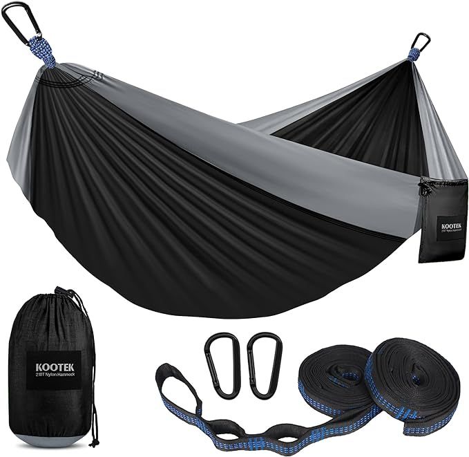 Kootek Camping Hammock, Camping Essentials, Lightweight Portable Double & Single Hammock with Tre... | Amazon (US)