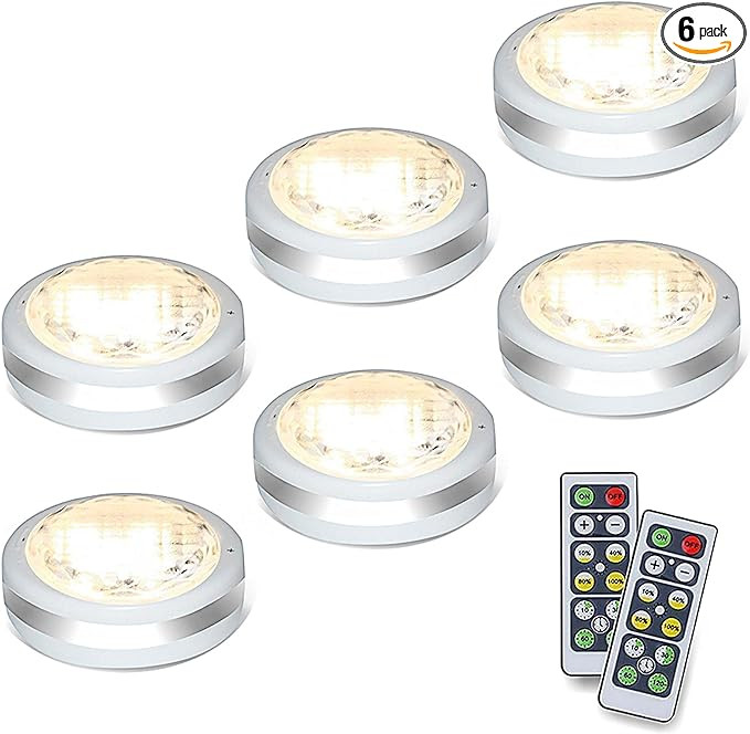 Starxing Puck Lights with Remote, Battery Operated Under Cabinet Lighting, Led Tap Light with Rem... | Amazon (US)