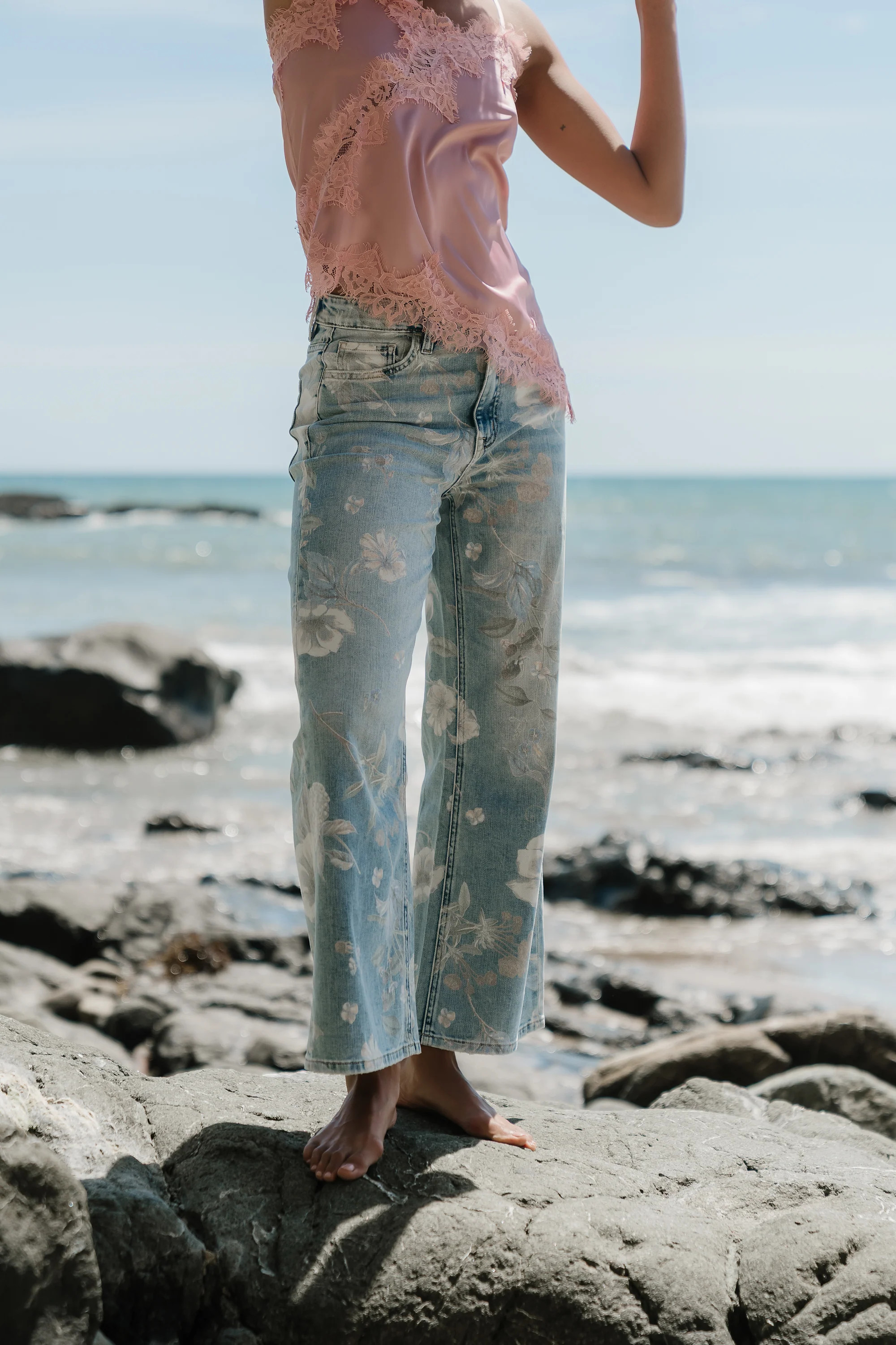 Veronica Floral Wide Leg Jeans | Böhme US