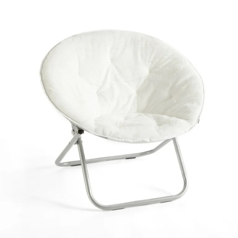 Mainstays Large Super Soft Microsuede 30" Saucer Chair, Kids and Adults, White - Walmart.com | Walmart (US)