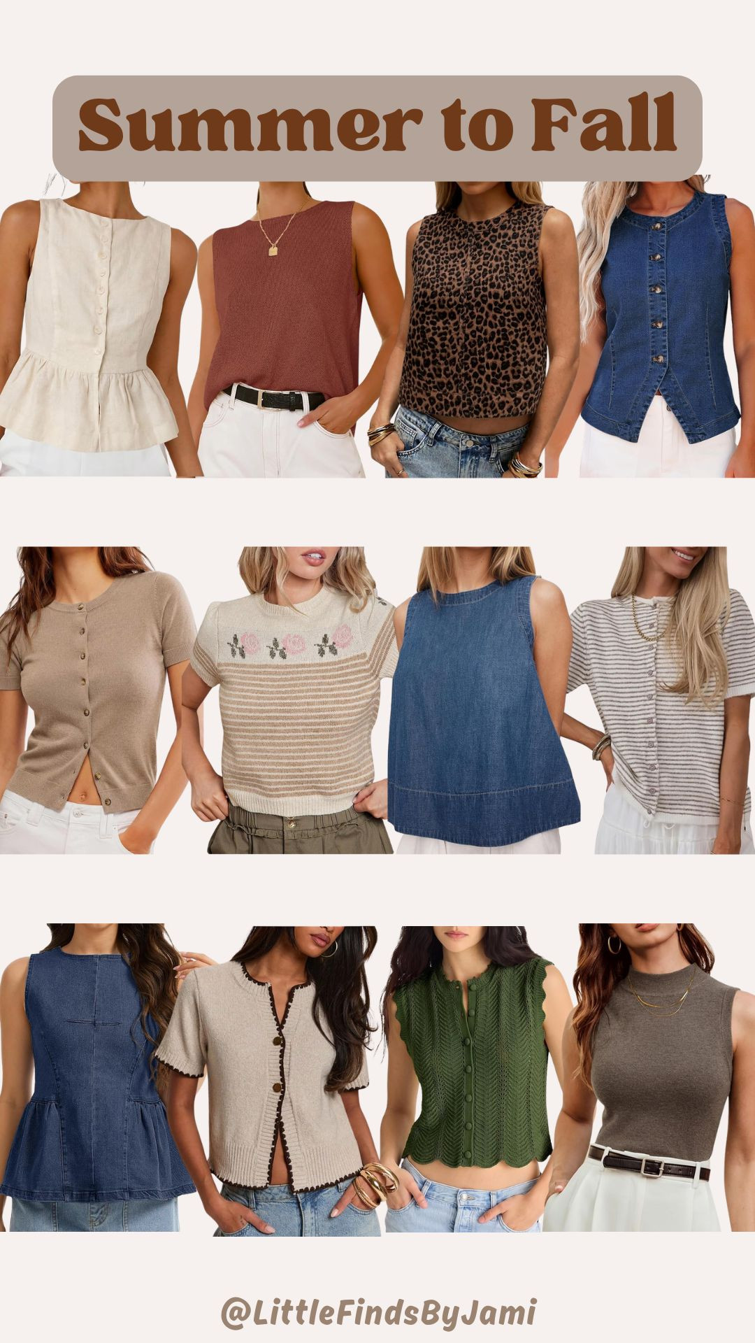 Amazon summer to fall tops. Tank top. Knit. Work outfit idea. Cute trendy. Women’s fashion.

#LTKootd #LTKgrwm #LTKWorkwear
