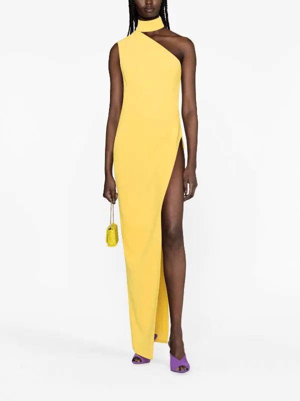 Mônot one-shoulder side-slit Dress - Farfetch | Farfetch Global