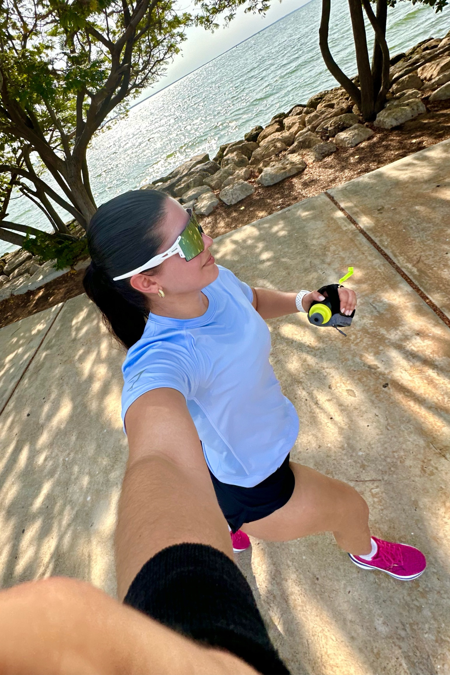 running essentials 🌅 this little water bottle is a LIFESAVER!! my fave sunnies make u look so cool lol & the little sweat wristband actually helps so much since I’m drenched after running 0.2 miles lmfao. yall already know fave shorts I swear I have almost every color & cutest/comfiest shoes evaaaaa 

#LTKfitness #LTKfindsunder50 #LTKU