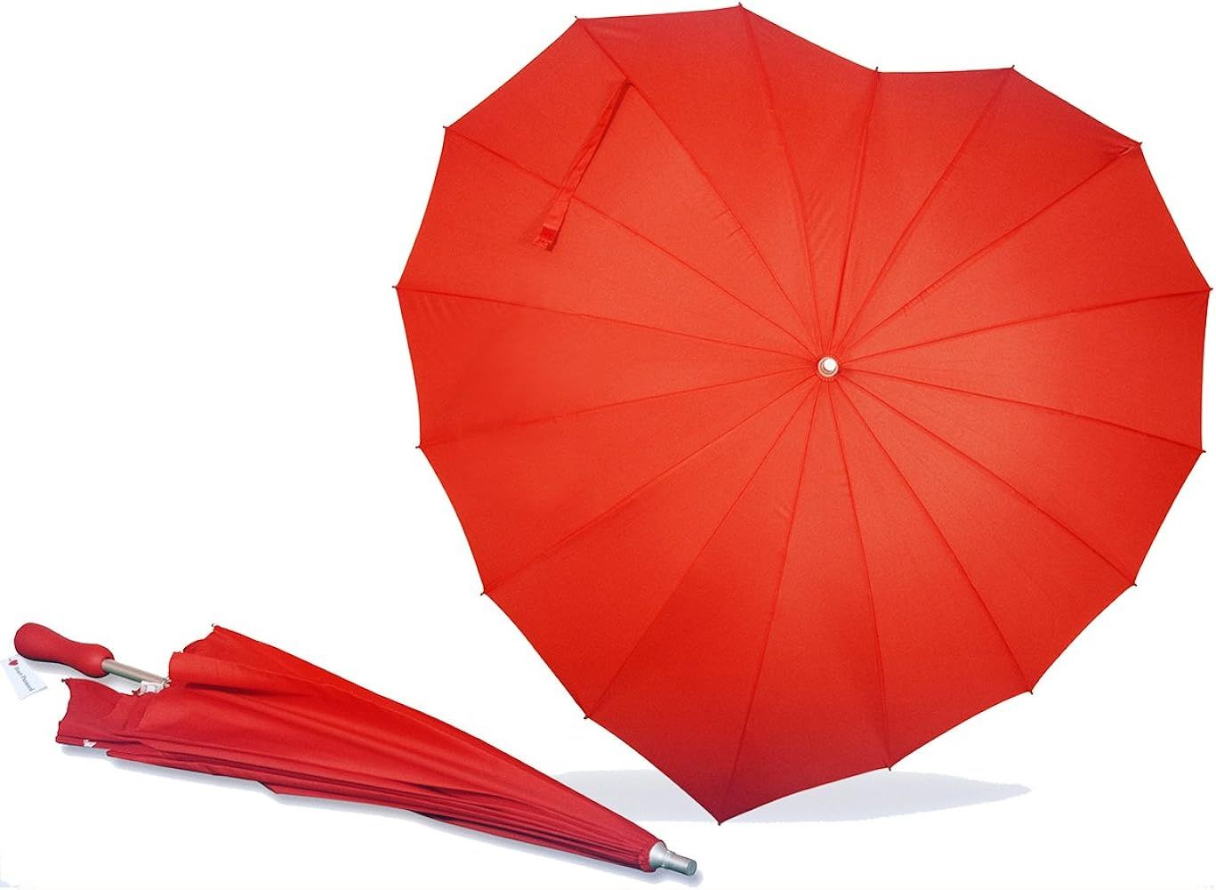 AoGV Forever Love Parasol Red Heart Shaped Girls Umbrella for Valentine, Wedding, Engagement and ... | Amazon (US)