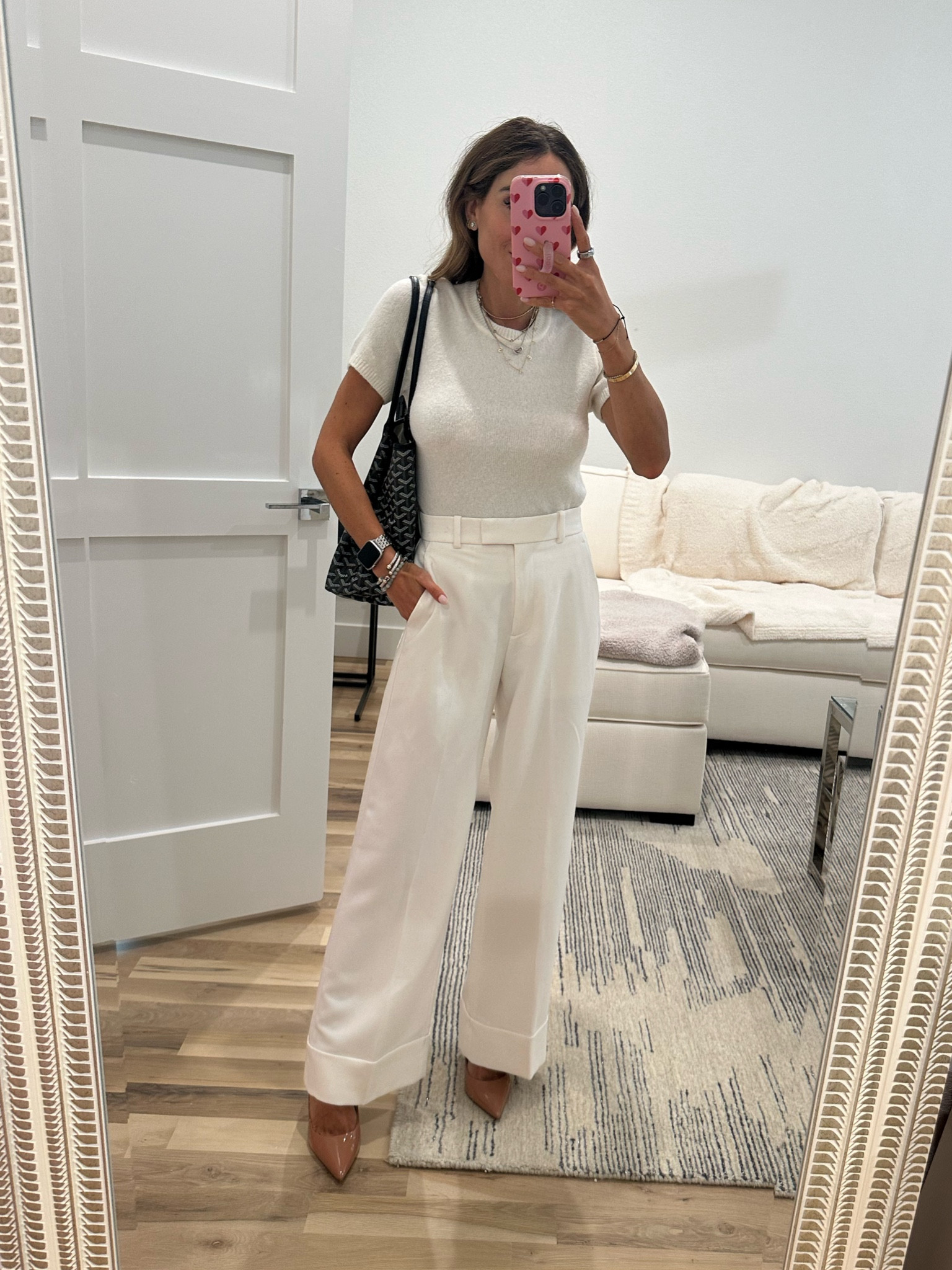  Cuffed trouser pants size 23 shirt, short sleeve sweater size Xs 

#LTKSummerSales #LTKFindsUnder50 #LTKFindsUnder100