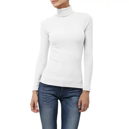 J. METHOD Women s Light Weight Basic Long Sleeve Turtleneck Knit Ribbed Shirt Sweater Mock Neck Top  | Walmart (US)