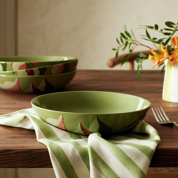 Buy Habitat x Sanderson & National Trust Berries Pasta Bowls 4pk | Bowls | Habitat | Habitat UK