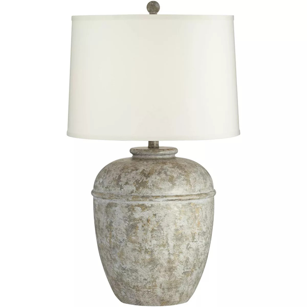 John Timberland Otero Rustic Table Lamp Southwest 27" Tall Faux Mottled Stone Cream Linen Drum Sh... | Target