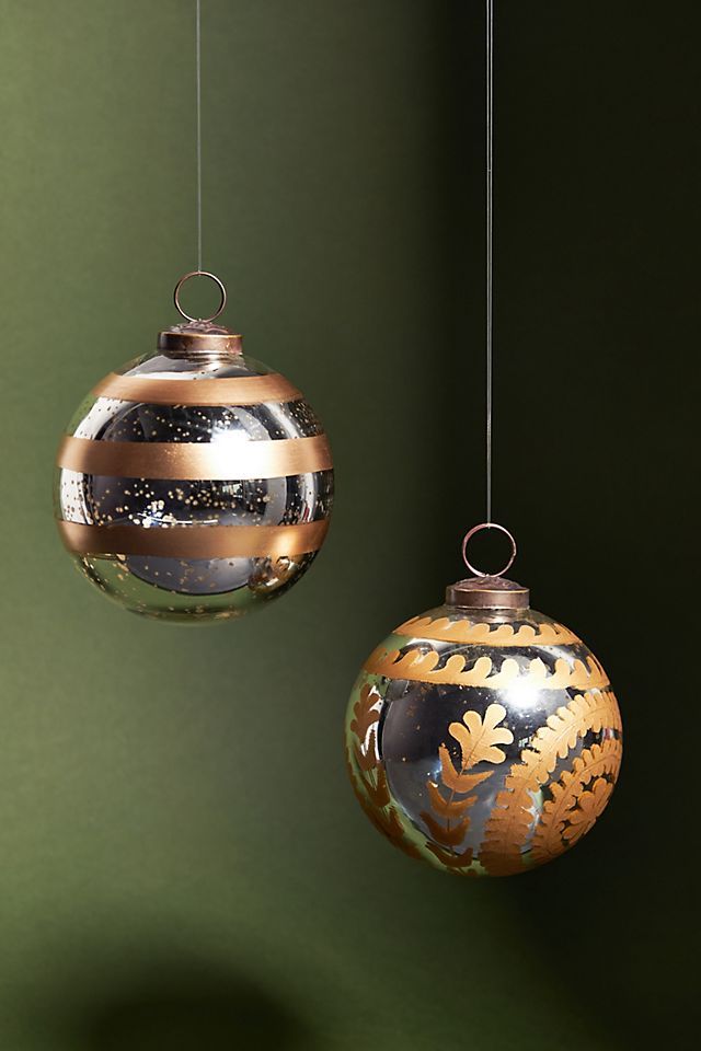 Etched Brass Ball Ornament | Anthropologie (US)