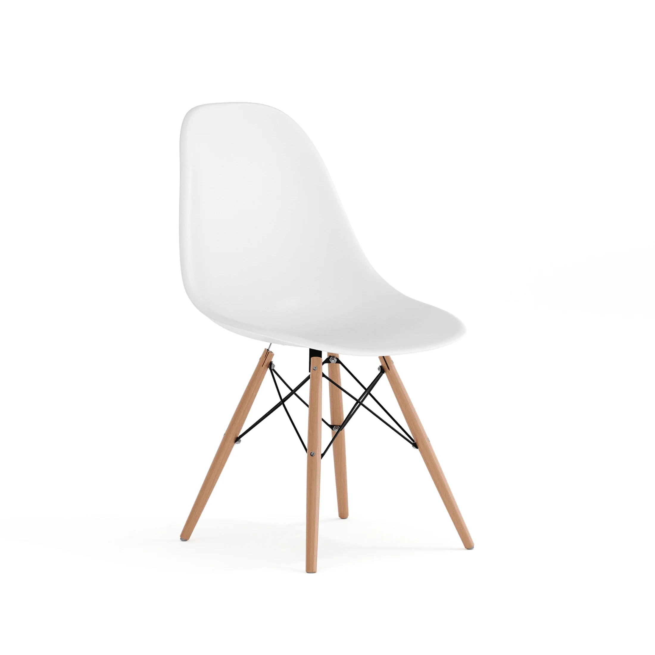 Flash Furniture Elon Series Plastic Modern Dining Chair with Wooden Legs, White | Walmart (US)