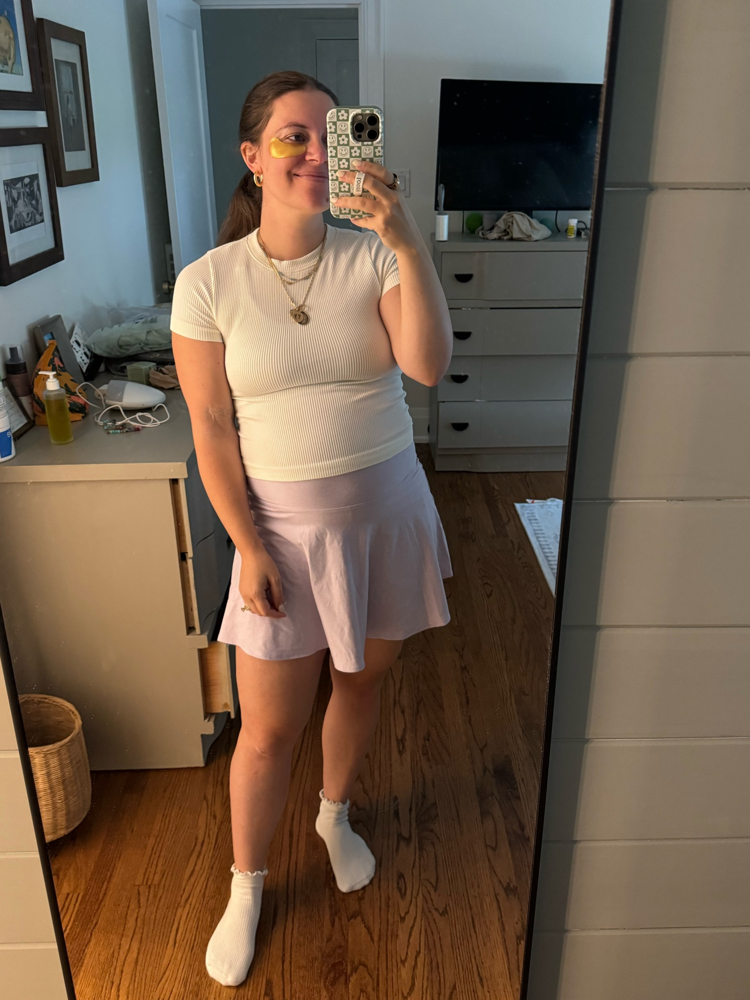 Old navy athleisure is crushing it lately!! These shirts are so comfy! I’m wearing L Tall to cover my bump. Skirt I’m wearing M