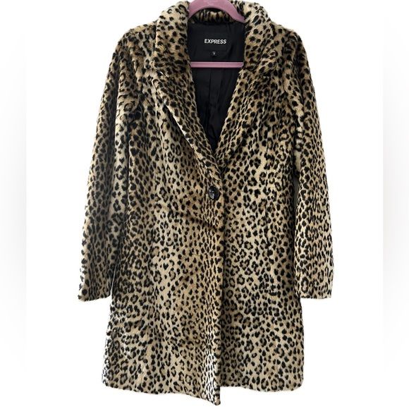 Express Leopard print faux fur coat | Poshmark