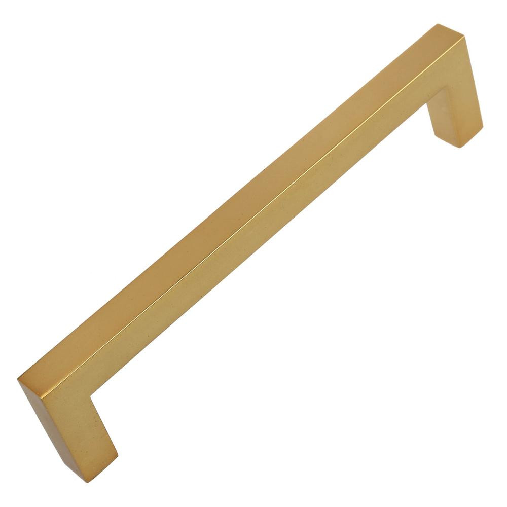 GlideRite 5 in. Brass Gold Solid Square Slim Cabinet Bar Pull (10-Pack) | The Home Depot