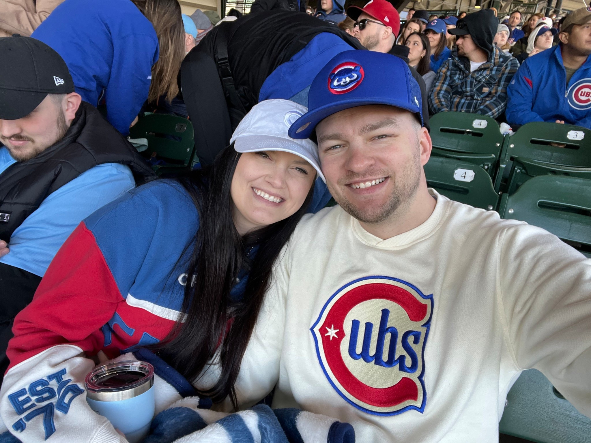 The best season? Postseason. ⚾💙 Nothing beats Wrigley energy, cozy layers, and cheering on the Cubbies with my favorite person by my side. 🧢💫 #FlyTheW #CubsPostseason #WrigleyField

Hashtags:
#CubsNation #GoCubsGo #ChicagoCubs #MLBPostseason #BaseballStyle  #GameDayLooks


#LTKActive #LTKSeasonal #LTKMens