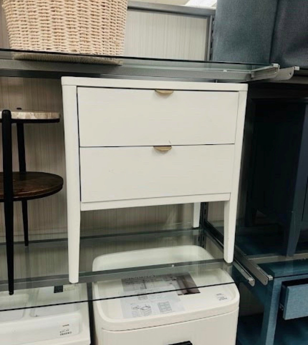Found the perfect bedside companion! 🤍 This white 2-drawer nightstand is giving all the minimalist vibes with its sleek gold hardware and tapered legs. It’s the ideal height for a cozy master suite or a guest room refresh.

#LTKHome