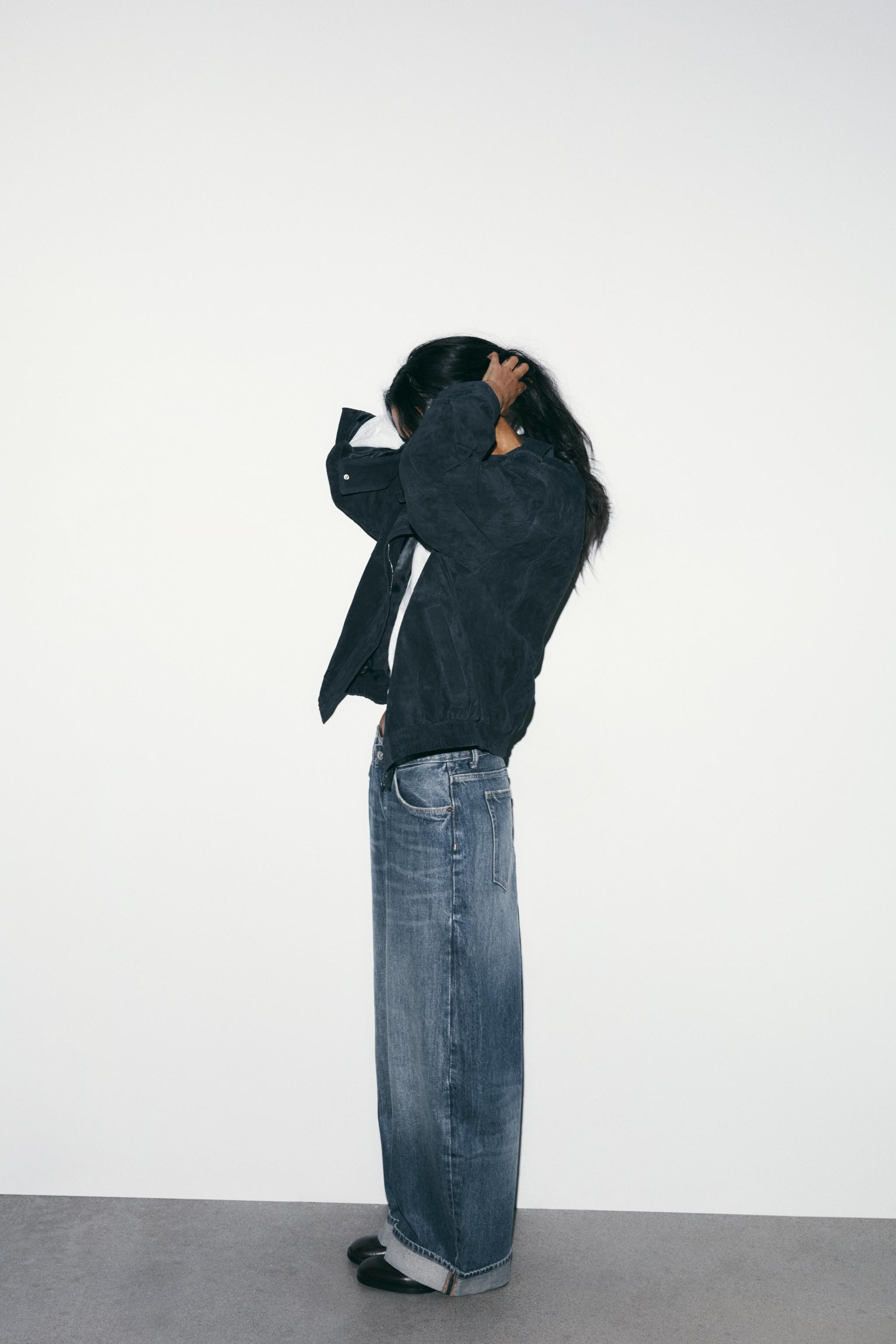 TRF BAGGY FOLDED MID-WAIST JEANS | Zara UK