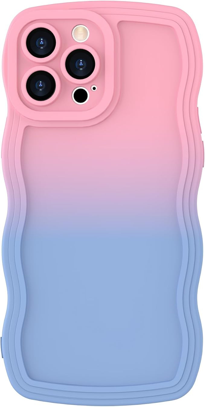 Anuck Case for iPhone 13 Pro Max Case Wave, Curly Frame Design for Women Girls, Cute Wavy Gradien... | Amazon (US)