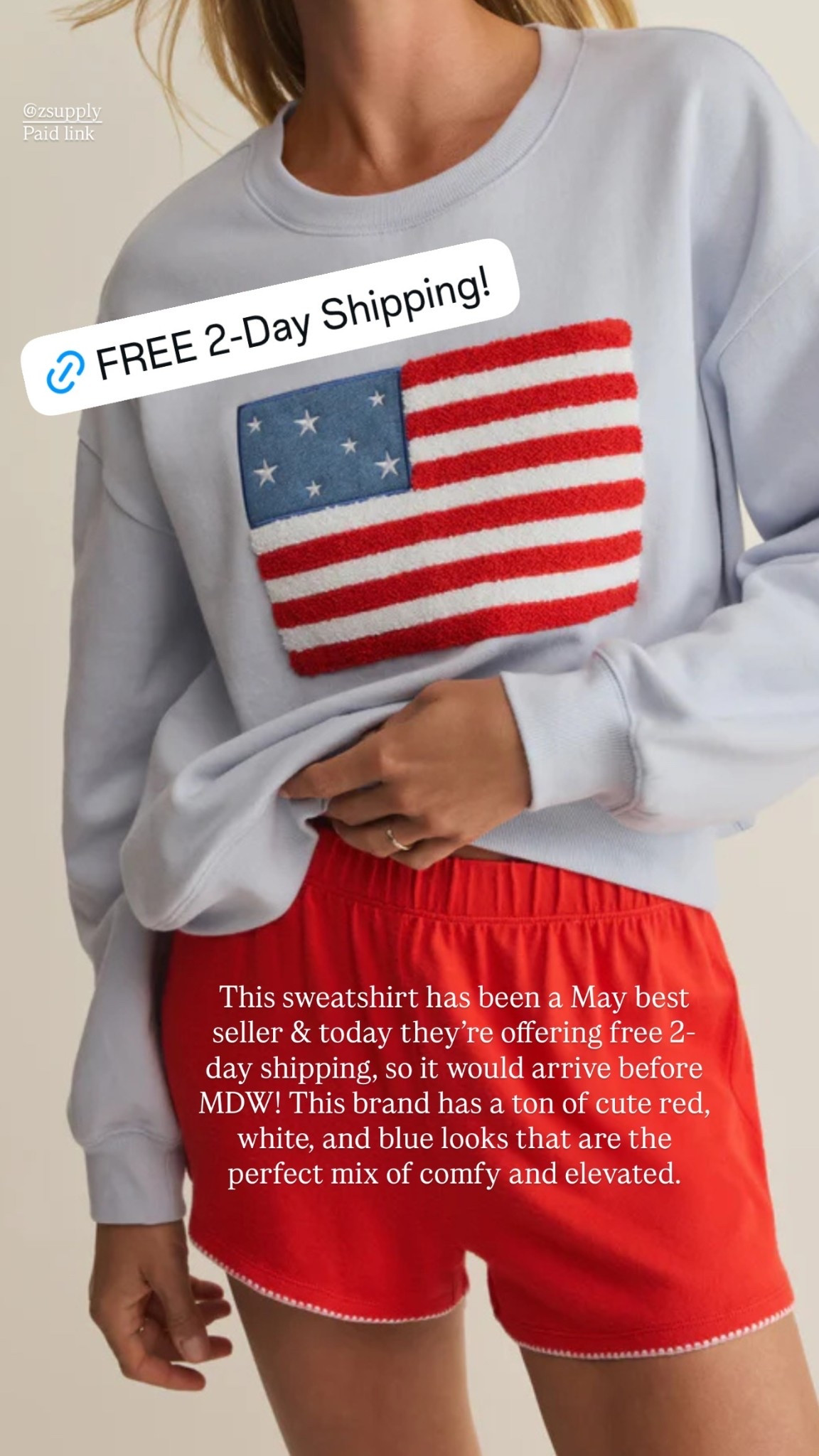 Arrives before Memorial Day with FREE shipping🇺🇸

This sweatshirt has been a May best seller & today they’re offering free 2-day shipping, so it would arrive before MDW! 

This brand has a ton of cute red, white, and blue looks that are the perfect mix of comfy and elevated. 

Classic style, casual outfit, casual style, Z Supply

#LTKSeasonal #LTKootd #LTKSaleAlert