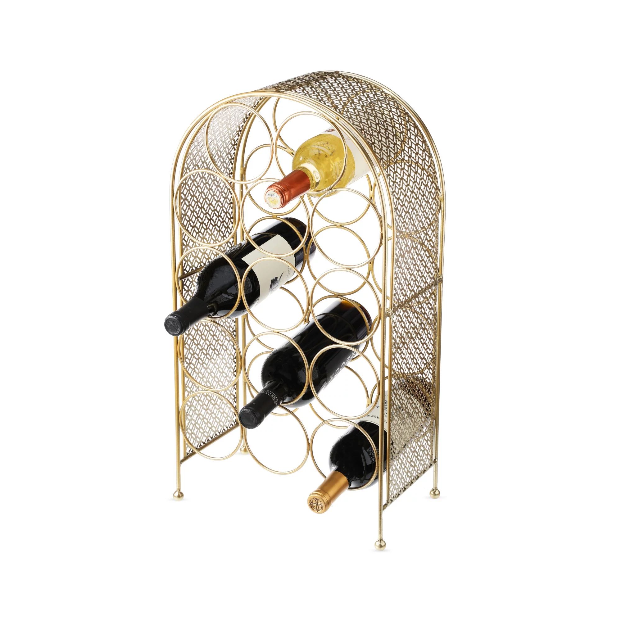 Twine Trellis Wine Rack - Gold Countertop Wine Storage, Cast Iron | Walmart (US)
