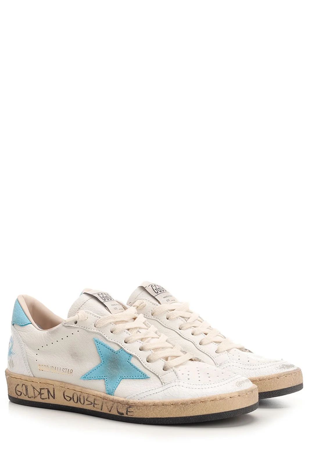 Golden Goose Deluxe Brand Ball Star Lace-Up Distressed Sneakers | Cettire Global