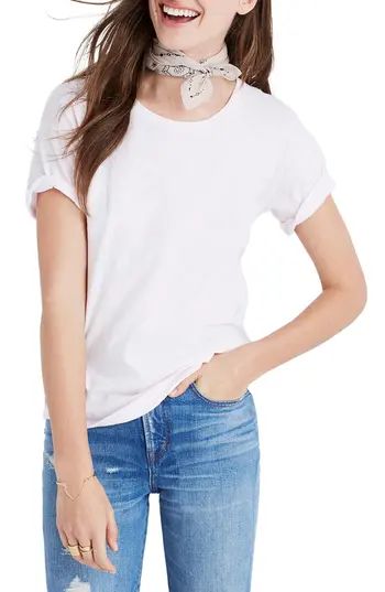 Women's Madewell 'Whisper' Cotton Crewneck Tee, Size XX-Small - White | Nordstrom