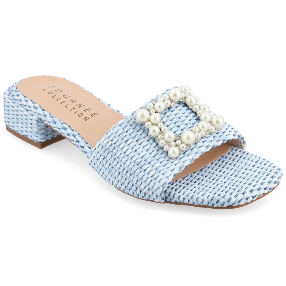 Journee Collection Womens Justina Tru Comfort Foam Slip On Raffia Flat Sandals | Target