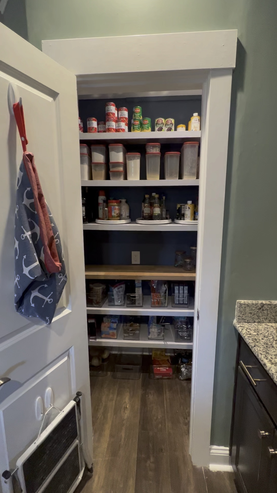 Your our organized pantry set up with bins, canisters, and turn tables! Easy home organization project! 

#LTKSeasonal #LTKfamily #LTKhome