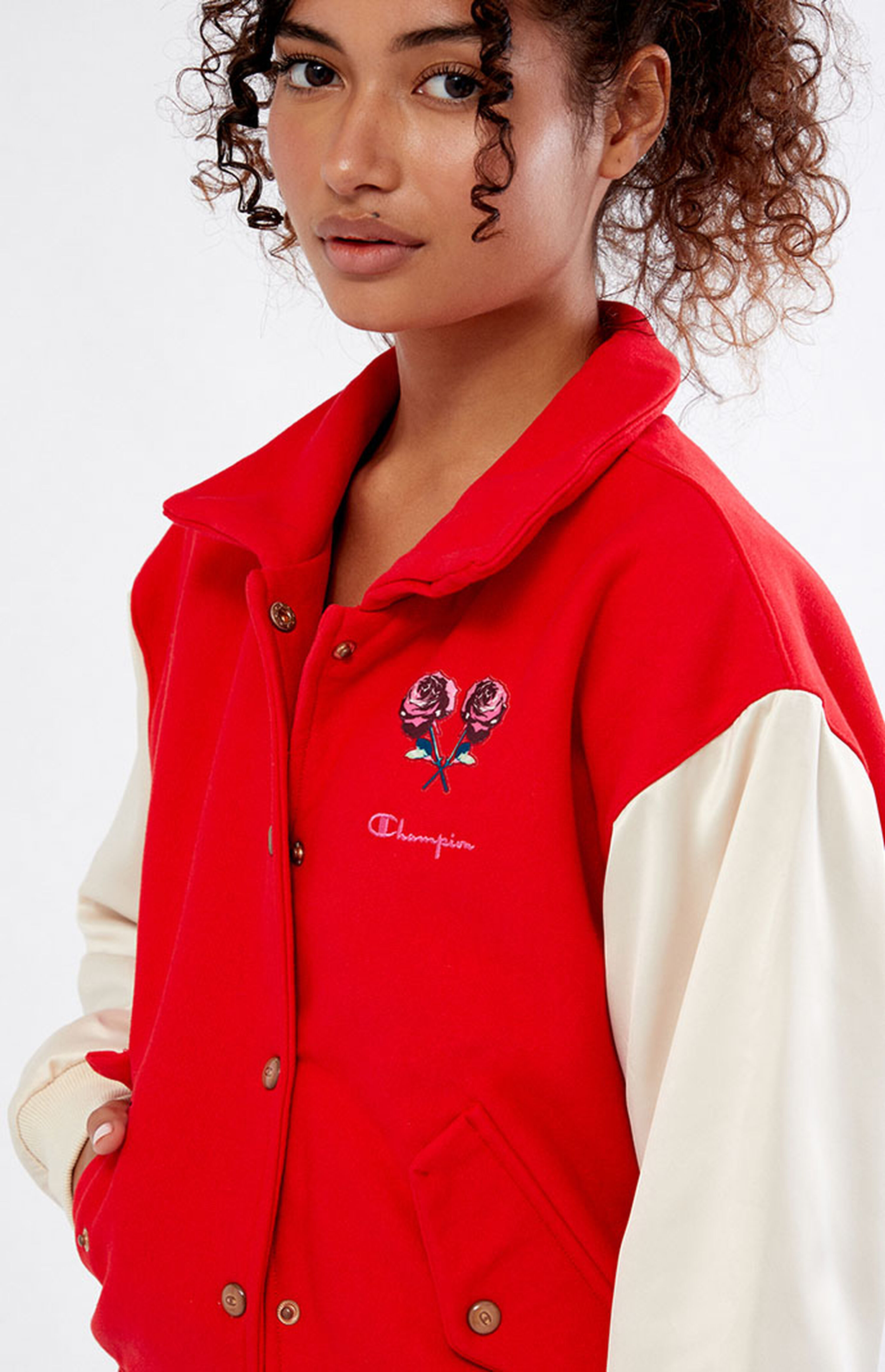 Champion Red Letterman Patch Jacket | PacSun
