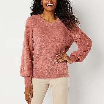 Liz Claiborne Womens Crew Neck Long Sleeve Pullover Sweater | JCPenney