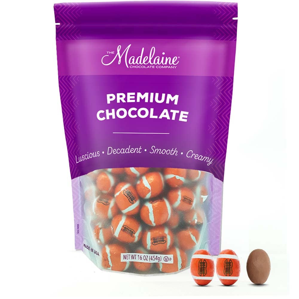 Madelaine Premium Milk Chocolate Footballs Wrapped In Italian Foil - Super Bowl Party Favor Candy... | Amazon (US)