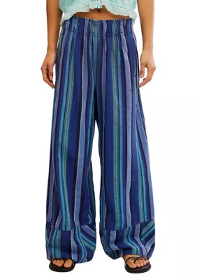 Day's End Linen Striped Pull-On Pants | Belk