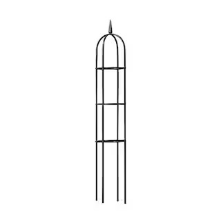 Harbor Gardens 96 in. H Black Metal Garden Obelisk Trellis R352HG - The Home Depot | The Home Depot