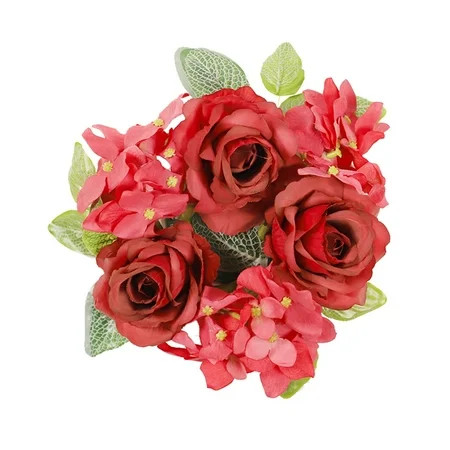 HIBRO Flower Rose Hydrangea Candlestick Table Decoration Warm Home Table Decoration Piece Beautiful  | Walmart (US)